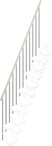 Balaustra in kit IRIS Bria 11GR in acciaio grigio, corrimano in legno bianco, L 120 cm fissaggio a parete