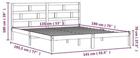 Giroletto Bianco 135x190 cm Double in legno Massello