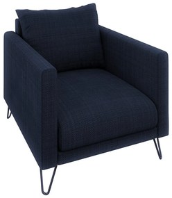 Poltrona blu scuro con rivestimento in ciniglia Freya – Ropez