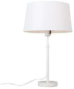 Lampada da tavolo bianca con paralume bianco 35 cm regolabile - Parte