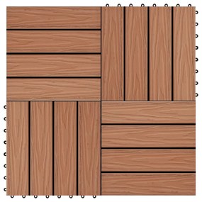 Piastrelle 11 Pz Goffrature Wpc 30x30 Cm 1 Mq Marrone Chiaro /