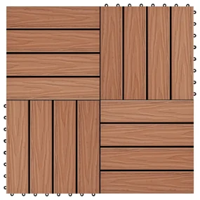 Piastrelle 11 Pz Goffrature Wpc 30x30 Cm 1 Mq Marrone Chiaro /