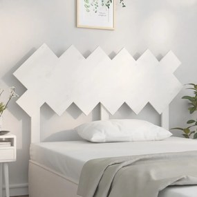 Testiera Per Letto Bianca 132x3x81 Cm Legno Massello Di Pino /