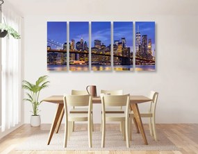 Quadri 5 pezzi – Ponte affascinante a Brooklyn
