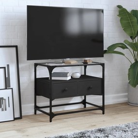 Mobile Tv Con Piano İn Vetro Nero 60x35x51 Cm Legno Multistrato /