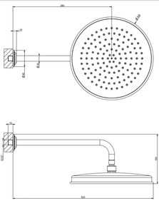 Soffione doccia orientabile con braccio a parete cromo 65149 Gessi