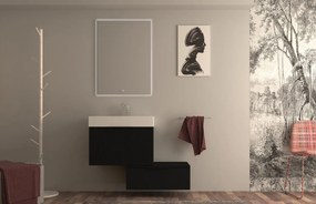 Mobile da bagno sotto lavabo BADEN HAUS MODULA nero laccato opaco L 70 x H 43 x P 44 cm 3 cassetti, lavabo non incluso