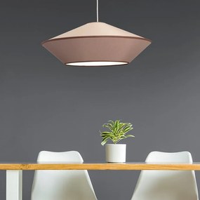 Lampadario Moderno Ufo bianco paralume marrone e tortora E27 Ø58cm