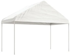 Gazebo con Tetto Bianco 6,69x4,08x3,22 m in Polietilene