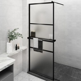 Parete Doccia Walk İn Mensola Nera 80x195cm Vetro Esg Alluminio /