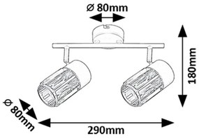 Rabalux 73060 - Faretto VENARO 2xE14/15W/230V