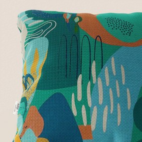 Joy collezione cuscini a fantasie multicolor in tessuto fresco cotone impermeabile verde acqua