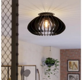 Eglo 901001 - Plafoniera COSSANO 1xE27/40W/230V diametro 45 cm nero