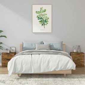 Comodini 2 Pz Rovere Fumo İn Legno Multistrato /