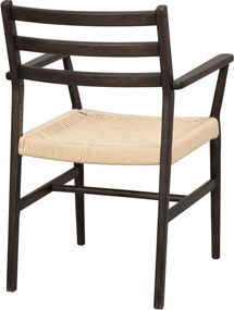Sedia da pranzo in marrone scuro-naturale Harlan - Rowico