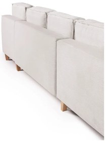 Divano angolare beige allungabile (con penisola a sinistra/a forma di "U") con rivestimento in velluto a coste Tori – Bonami Selection