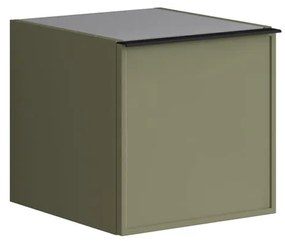 Struttura semi colonna da bagno Pixel 1 anta laccato opaco verde salvia L 40 x H 40 x P 45.5 cm