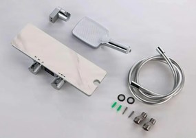 Sistema doccia ELITE EDITION BBT2053 termostatico con LED e getti multipli, in più finiture tra cui nero opaco e grigio grafite — Cromo pietra