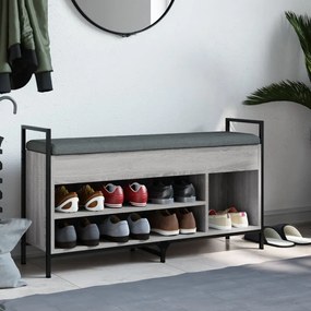 Panca porta scarpe grigio sonoma 105,5x32x57,5 cm