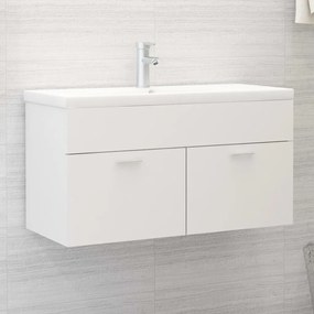 Mobile Con Lavabo Integrato Bianco İn Legno Multistrato /