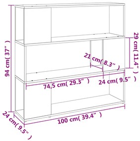 Libreria/Divisorio Grigio Sonoma 100x24x94 cm