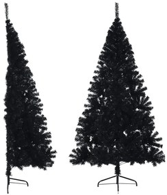 Albero Di Natale Artificiale A Metà Con Base Nero 210 Cm Pvc /