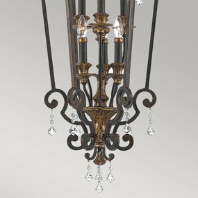 Lampadario Classico Marquette Acciaio Bronzo Heirloom 6 Luci E14