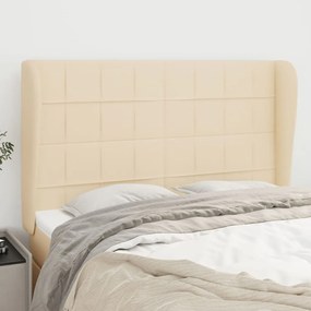 Testiera Ad Orecchio Crema 147 X 23 X 118/128 Cm İn Tessuto /