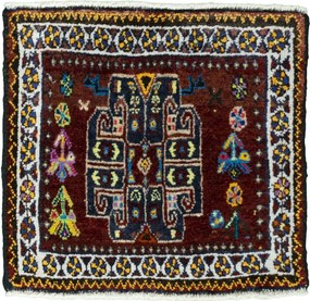 Shiraz Tappeto 50 x 50 Rosso (Iran) Annodato A Mano