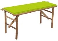 Panca da Giardino Pieghevole con Cuscino 118 cm in Bamb 3063860