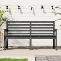 Panca da Giardino Grigia 159,5x48x91,5cm Legno Massello di Pinocod mxl 105910