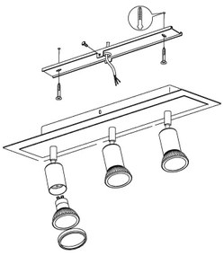 Eglo 94965 - Faretto LED SARRIA 3xGU10-LED/5W/230V