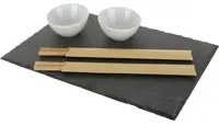 Set sushi vassoio ardesia con ciotoline e bacchette