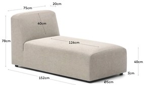 Kave Home - Modulo Neom chaise longue beige 152 x 75 cm