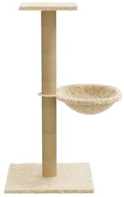 Albero per gatti con palo tiragraffi in sisal crema 74 cm