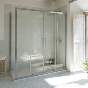 Box doccia con ingresso frontale scorrevole Bilbao L 180 x H 190 cm, vetro 6 mm vetro senza finitura / trasparente profilo cromato