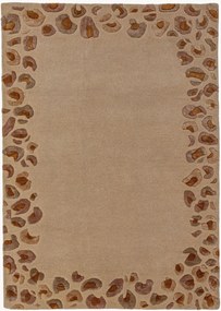 Tappeto a pelo corto fatto a mano Leopard Frame