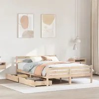 Letto senza Materasso 140x190 cm in Legno Massello di Pino 3301602