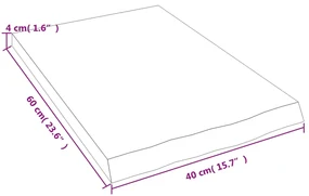 Ripiano muro marrone chiaro 40x60x4 cm massello rovere trattato
