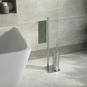 Piantana Portarotolo/Scopino Gedy "Trilly" Inox Spazzolato