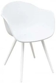 Poltrona Sestriere - Sedia con Braccioli in Polipropilene e Alluminio, Bianco