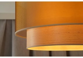 Duolla - Lampadario a sospensione con filo WOOD BOHO 1xE27/15W/230V diametro 45 cm rame/beige