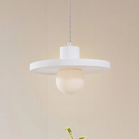 Lampada a sospensione Lindby Nielson, Ø28 cm, bianco, gesso