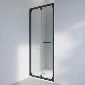 Porta doccia pieghevole Easy L 90 x H 190 x P 0.6 cm in vetro vetro senza finitura / trasparente profilo nero