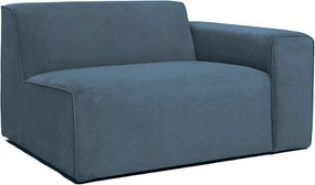 Divano componibile blu (con penisola a destra) con rivestimento in velluto a coste Sting – Scandic
