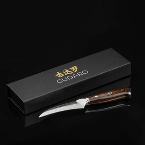 Gudaro - Coltello da cucina per frutta in acciaio damascato FENG 3,5", 67 strati d'acciaio, lunghezza 9,5 cm