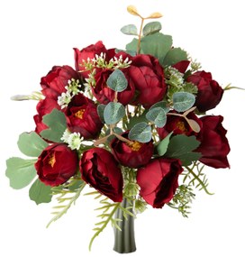 Fiori artificiali bouquet di bocci x 14 h 36 cm color rosso