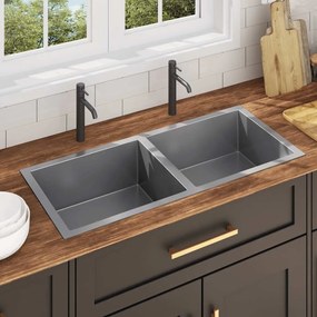 Lavello Da Cucina Lavorato A Mano İn Acciaio Inox /