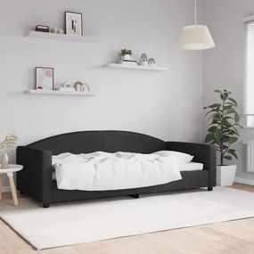 Letto da giorno nero 90x200 cm in tessuto