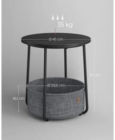 Tavolino d'appoggio NOIRA nero/grigio